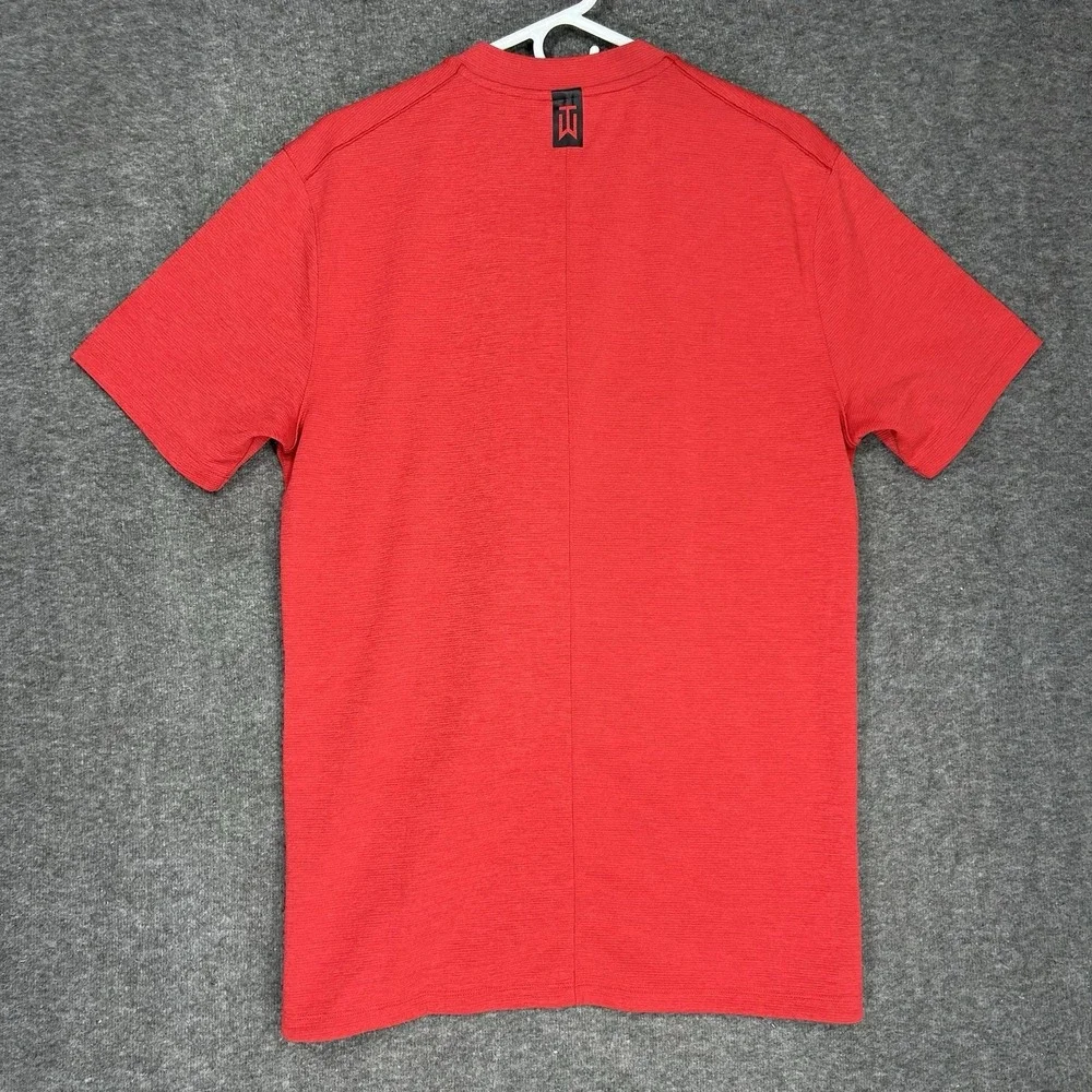 Nike Tiger Woods Shirt Mens M Red Polo Blade Collar AeroReact Golf BV1315